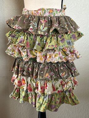 Vintage Multi Fabric Ruffled Apron